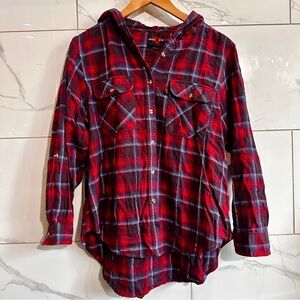 Body 10der Plaid Hooded Flannel Shirt